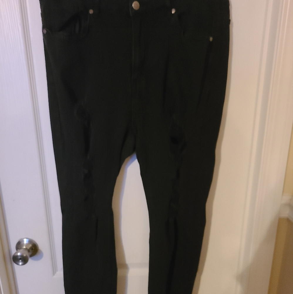Black jeans with holes